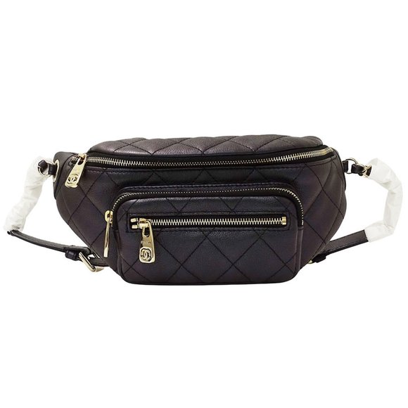 CHANEL Women's Bag, Body Waist Matelasse Leather, Black, Compact - Picture 2 of 12